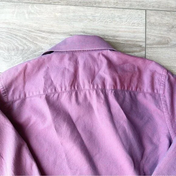 Report Collection Purple Waffle Pattern Pattern Button Down Shirt - Picture 13 of 16